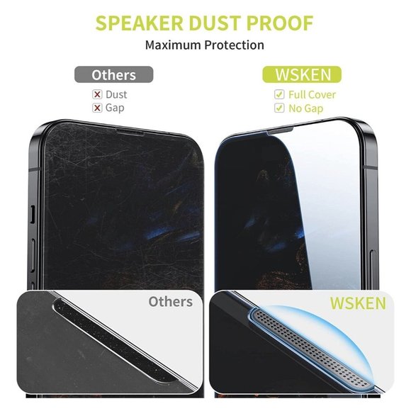 WSKEN iPhone 14 Pro (6.1”) Premium Screen Protector Tempered Glass - 4 Pack, New - Picture 4 of 6